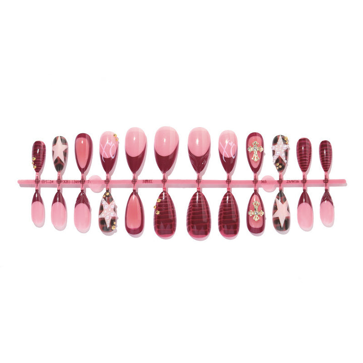 Artificial nail set with elegant decorations and various designs Kalsten