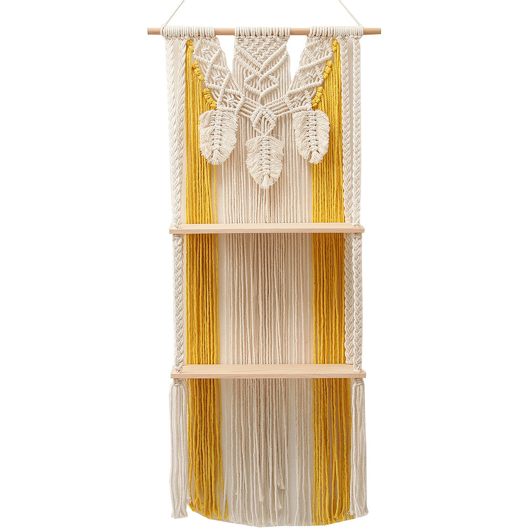 Macramé Wall Decor with Shelving Kalsten