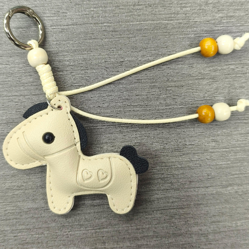 Playful Horse Shaped Leather Keychain Kalsten