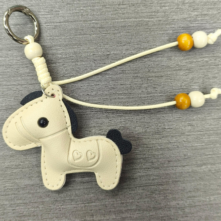 Playful Horse Shaped Leather Keychain Kalsten