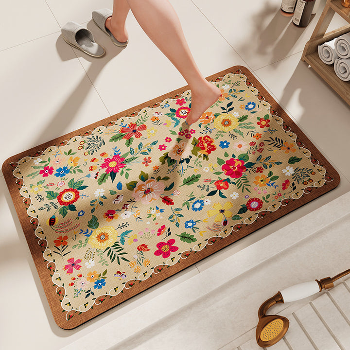 Floral Patterned Bath Comfort Mat Kalsten