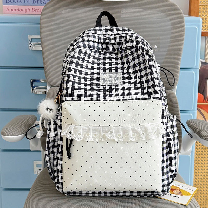 Cute Checkered Pattern Backpack Kalsten