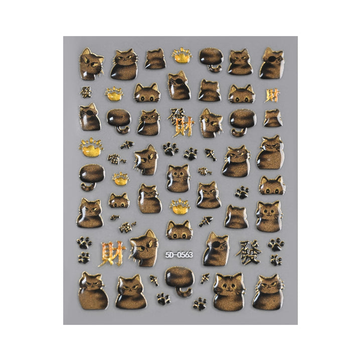 Cat-Themed Nail Art Decoration Set
