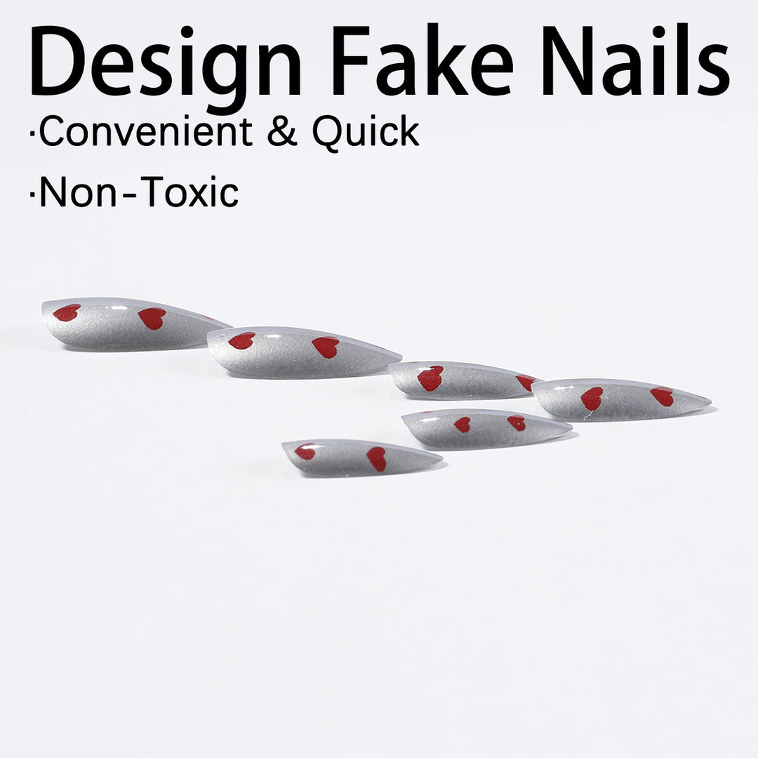 Nail art set with heart-shaped design Kalsten