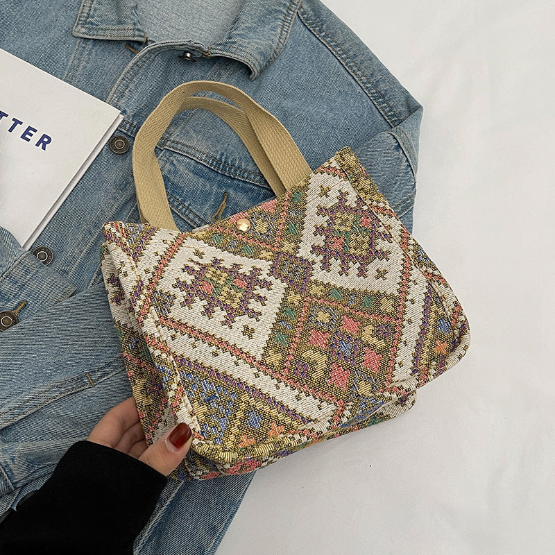 Handcrafted Geometric Patterned Tote Bag