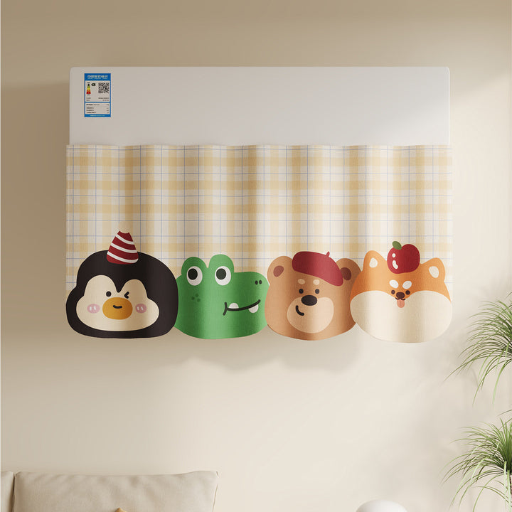 Decorative Refrigerator Top Dust Cover Curtain Panel with Cute Cartoon Animal Party Design