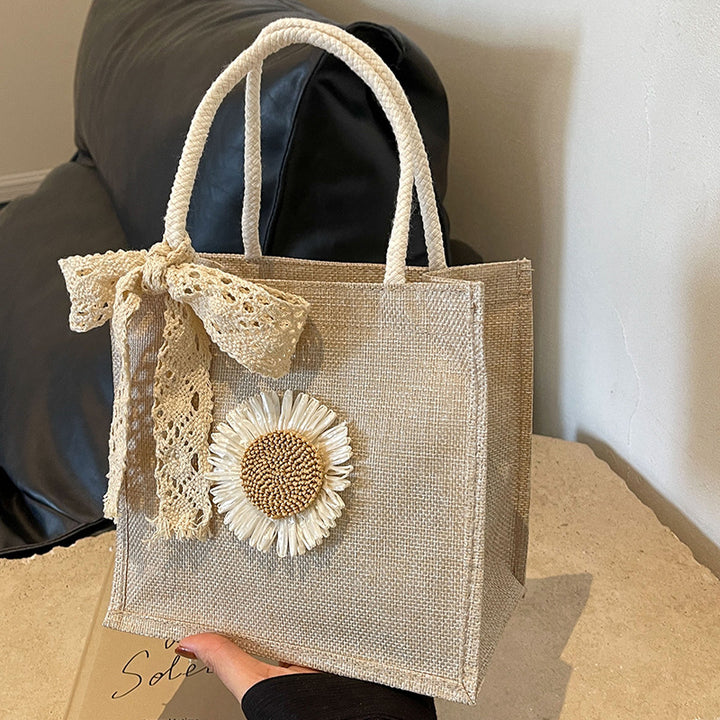 Elegant Floral Accent Handcrafted Tote