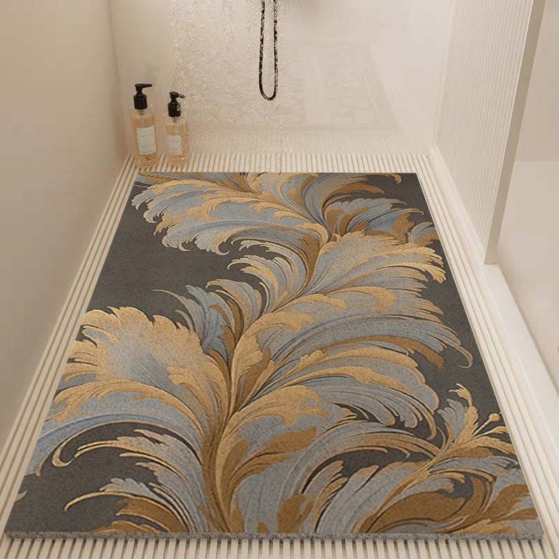 Elegant Floral Patterned Bath Mat Kalsten