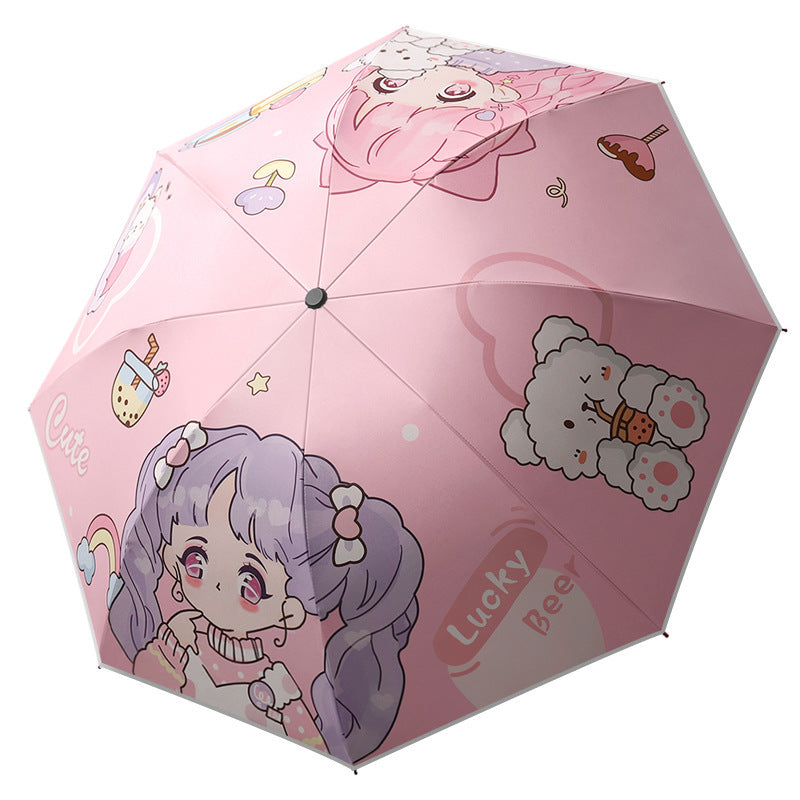 Women's child-friendly folding umbrella with playful design Kalsten