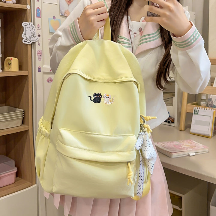 Embroidered Cat-Themed Casual Backpack Kalsten