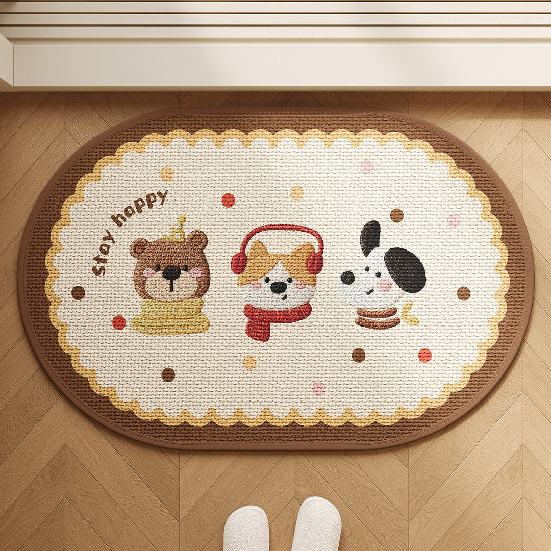 Cartoon-Themed Plush Area Mat for Home