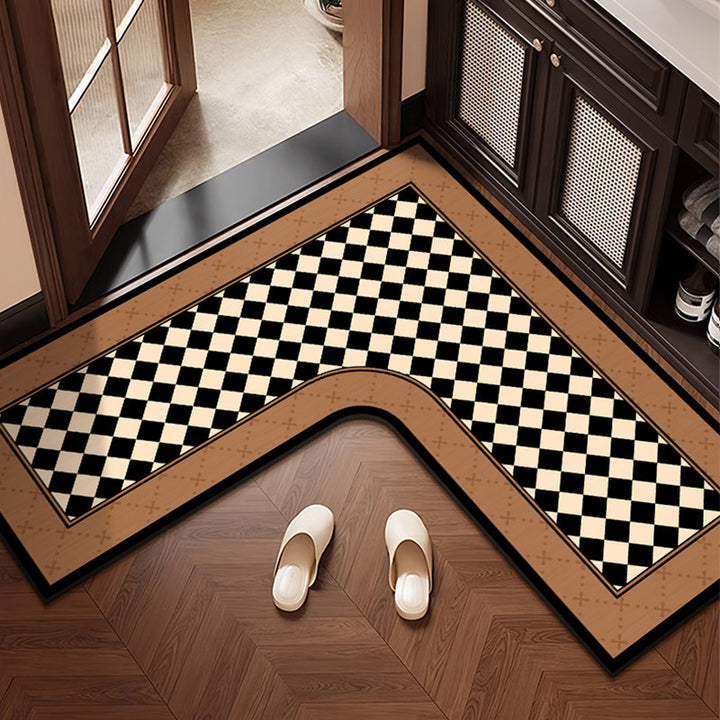 Checkered Pattern Anti-Fatigue Kitchen Mat