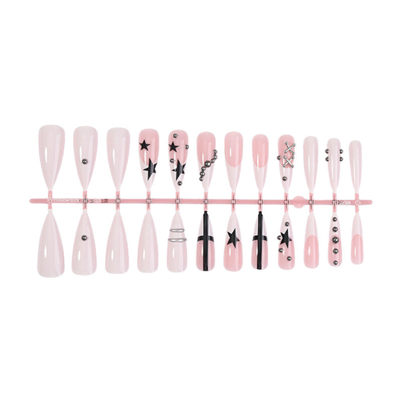 Acrylic nail set with stylish star and glitter accents Kalsten