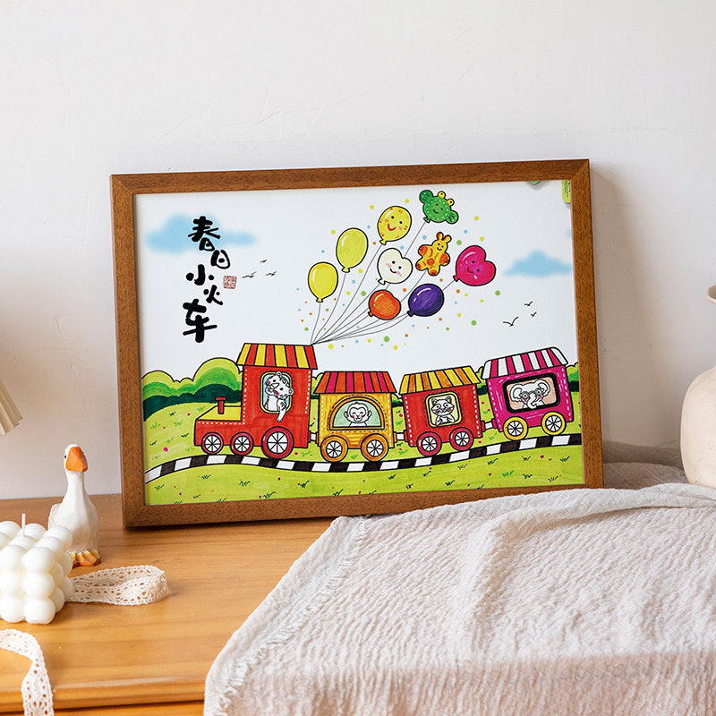 Whimsical Train Art Frame
