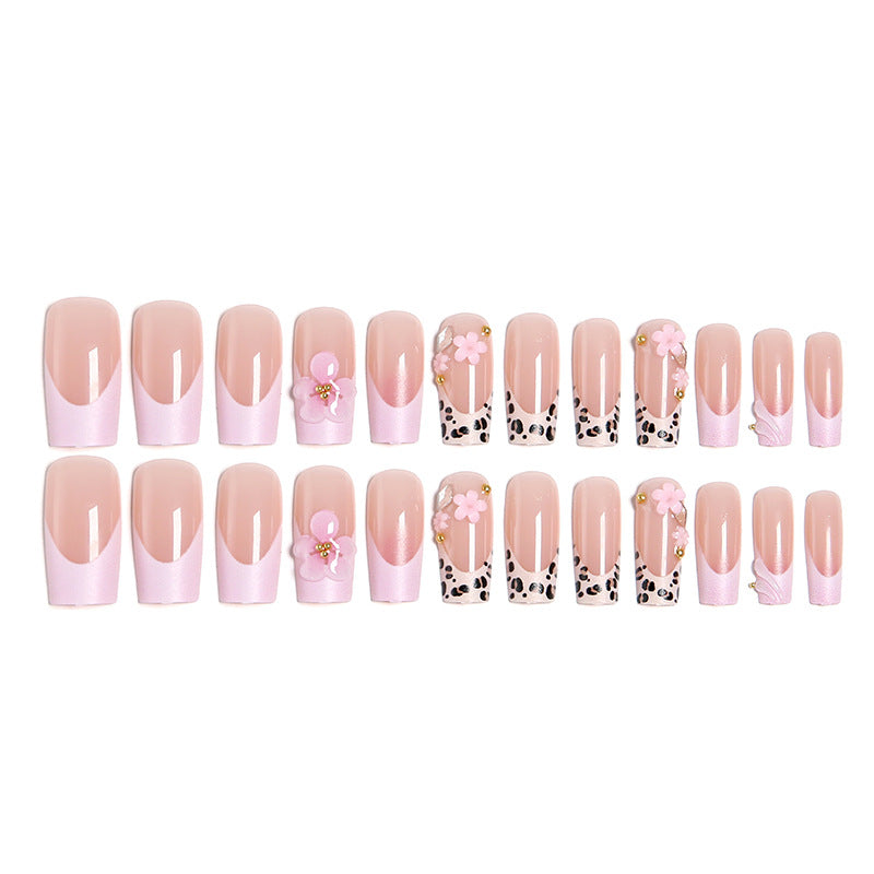 Elegant artificial nails with hand-painted floral accents Kalsten