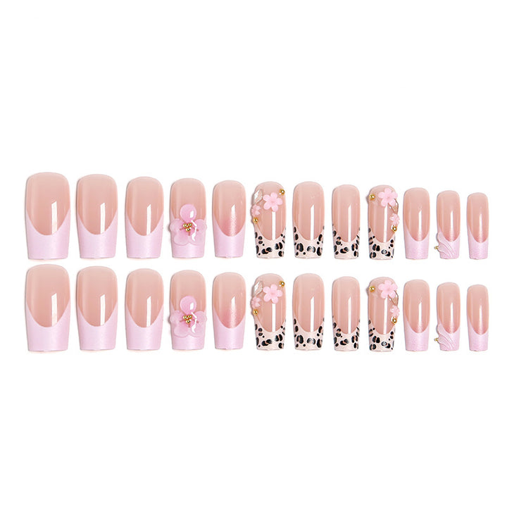 Elegant artificial nails with hand-painted floral accents Kalsten