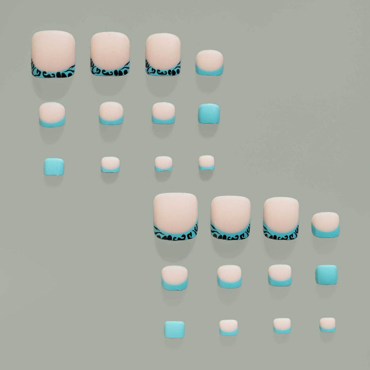 Decorative French Tip Pedicure Nail Art