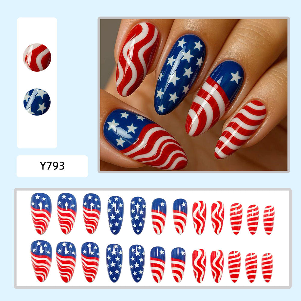 Creative artificial nails with patriotic design Kalsten