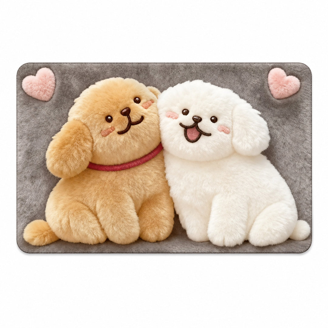 Cute Cartoon Pet-Themed Plush Bath Mat Kalsten