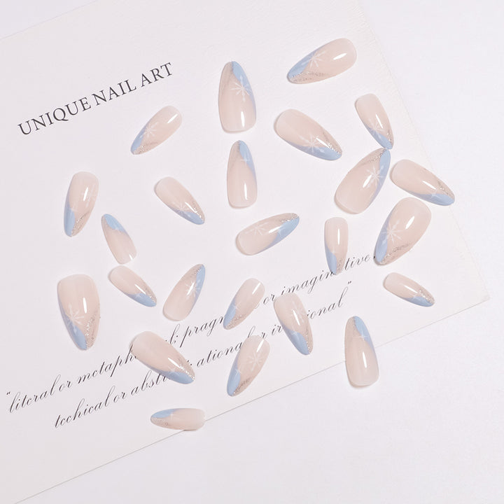 Artistic Press-On Nail Design with Elegant Floral Accents Kalsten