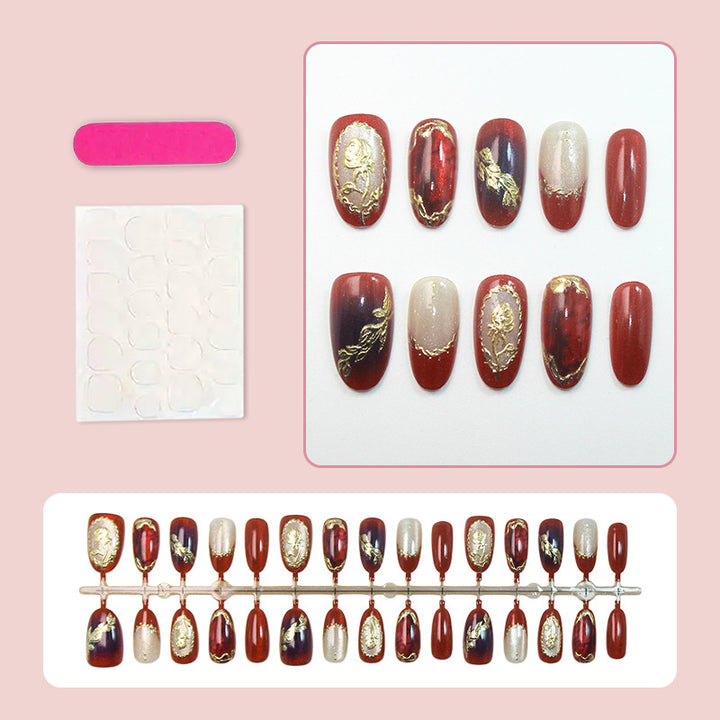 Artificial nail set with floral and glamorous decorations Kalsten