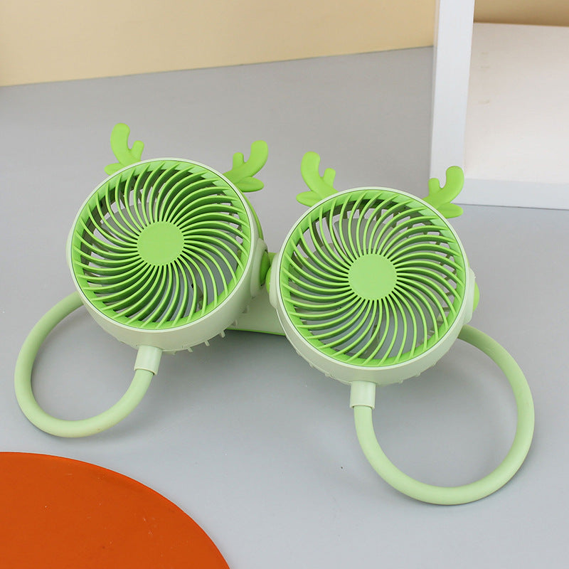 Unisex portable neck fan with dual fan unit and flexible silicone arms Kalsten