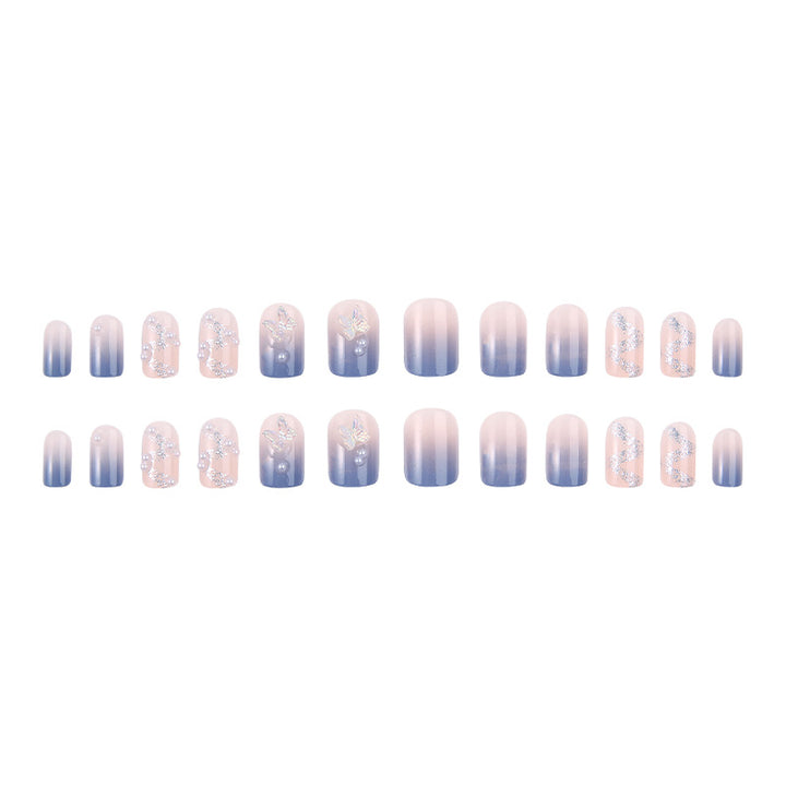 Acrylic nail set with sparkling glitter elements and appealing ombre design Kalsten