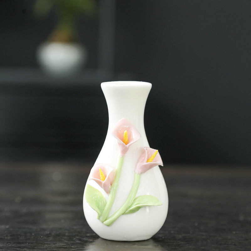Elegant Floral Themed Ceramic Vase Kalsten