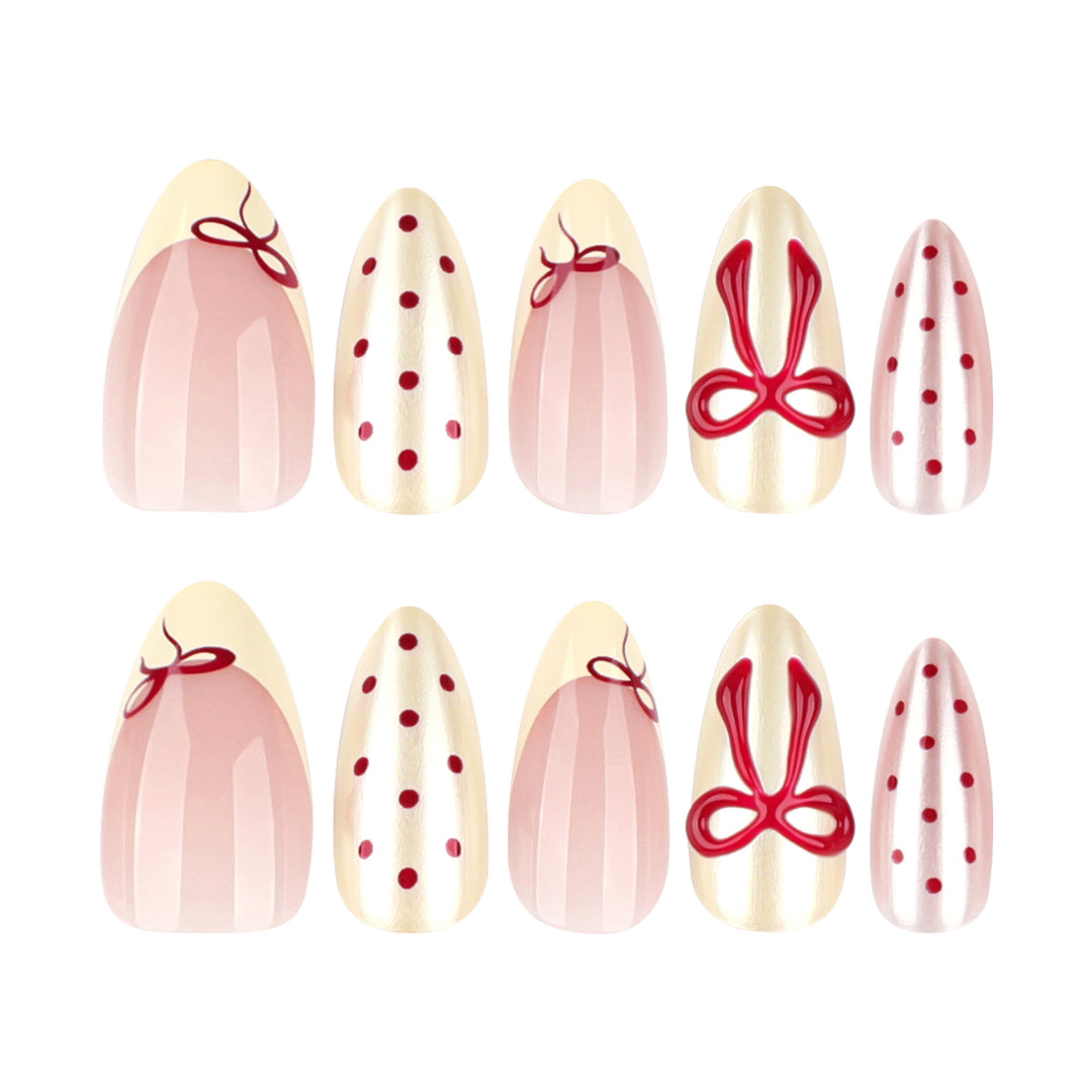 Artistic Nail Art with Cute Bow Decorations Kalsten