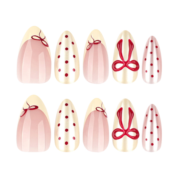 Artistic Nail Art with Cute Bow Decorations Kalsten