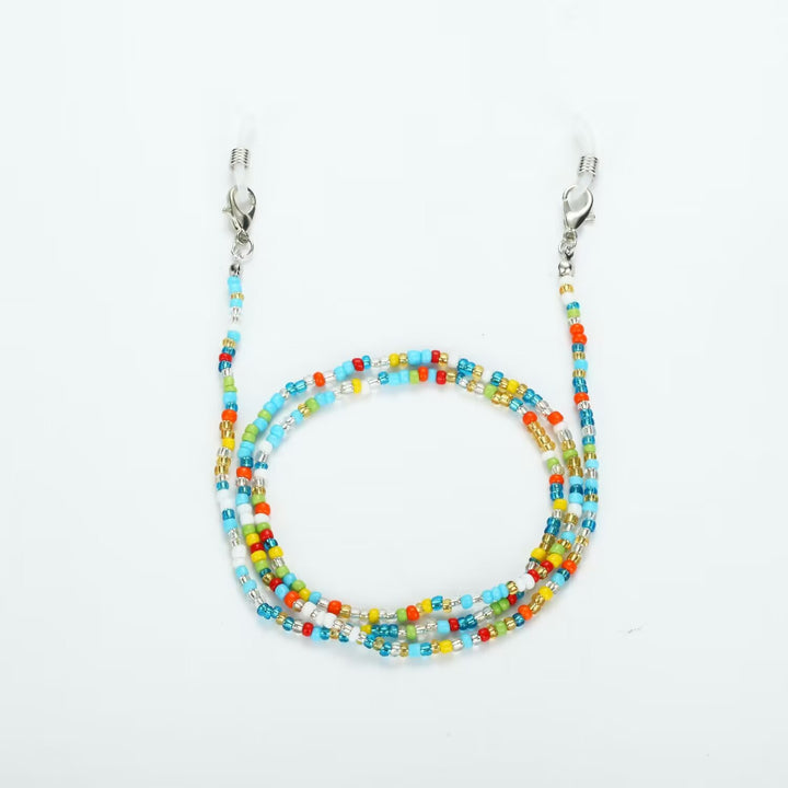 Colored bead necklace with carabiner clasp Kalsten