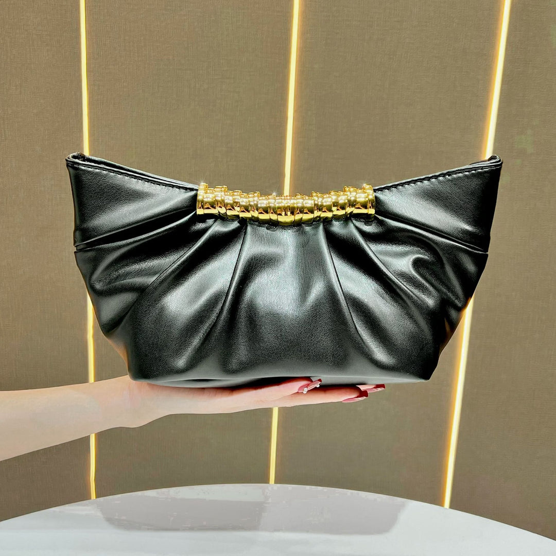 Stylish Pleated Handheld Handbag