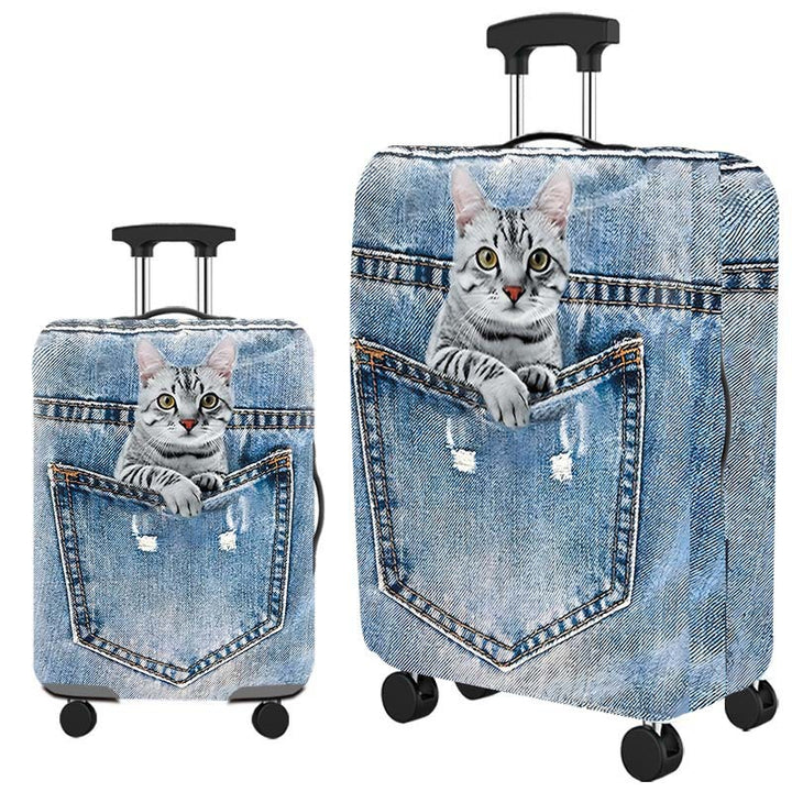 Vintage Travel-Themed Hard Shell Suitcase Kalsten