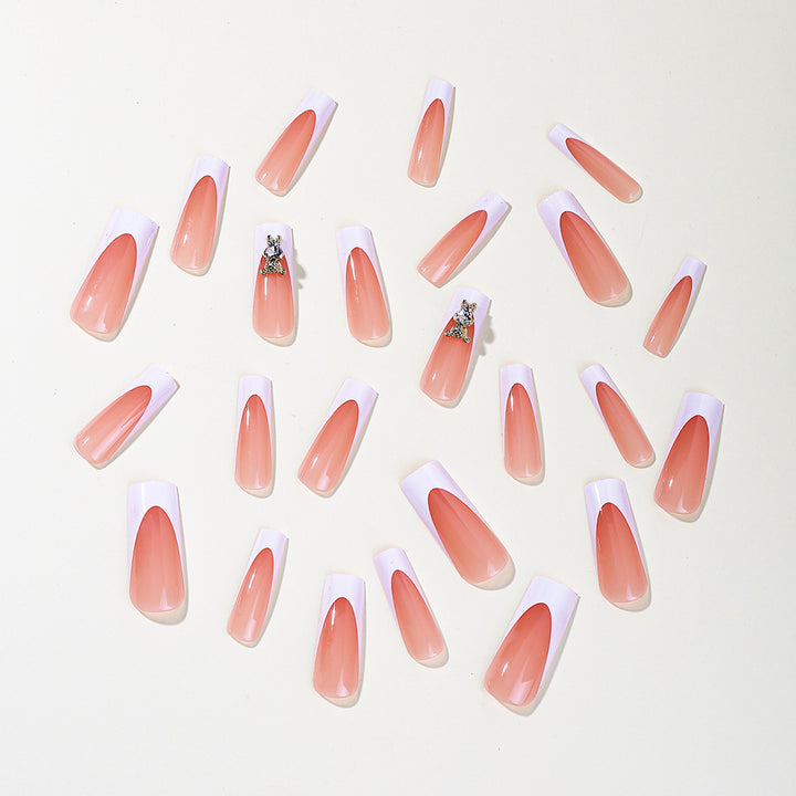 Elegant 3D French Tip Acrylic Nail Art Extensions Kalsten