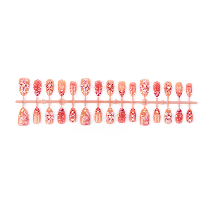 Floral Embellished Press-On Nail Art Set Kalsten 1790636586