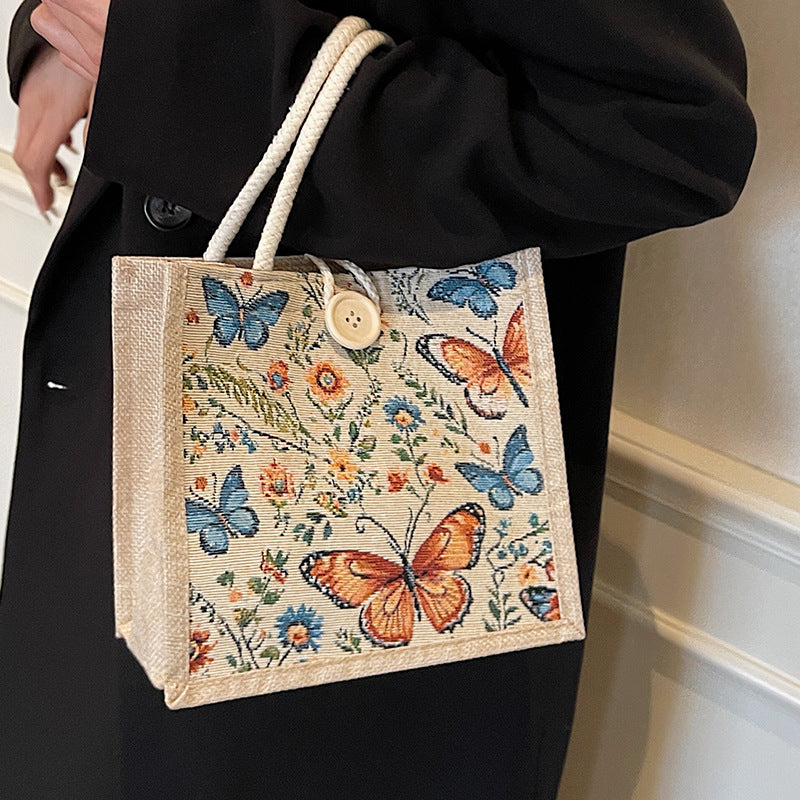 Embroidered Floral Tote Bag
