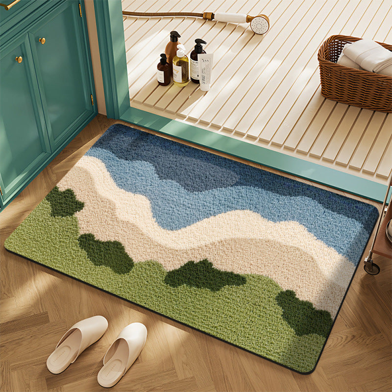 Textured Floral Bath Mat