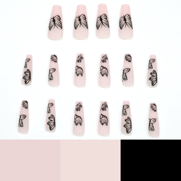 Artistic Nail Extensions with Butterfly Design Kalsten