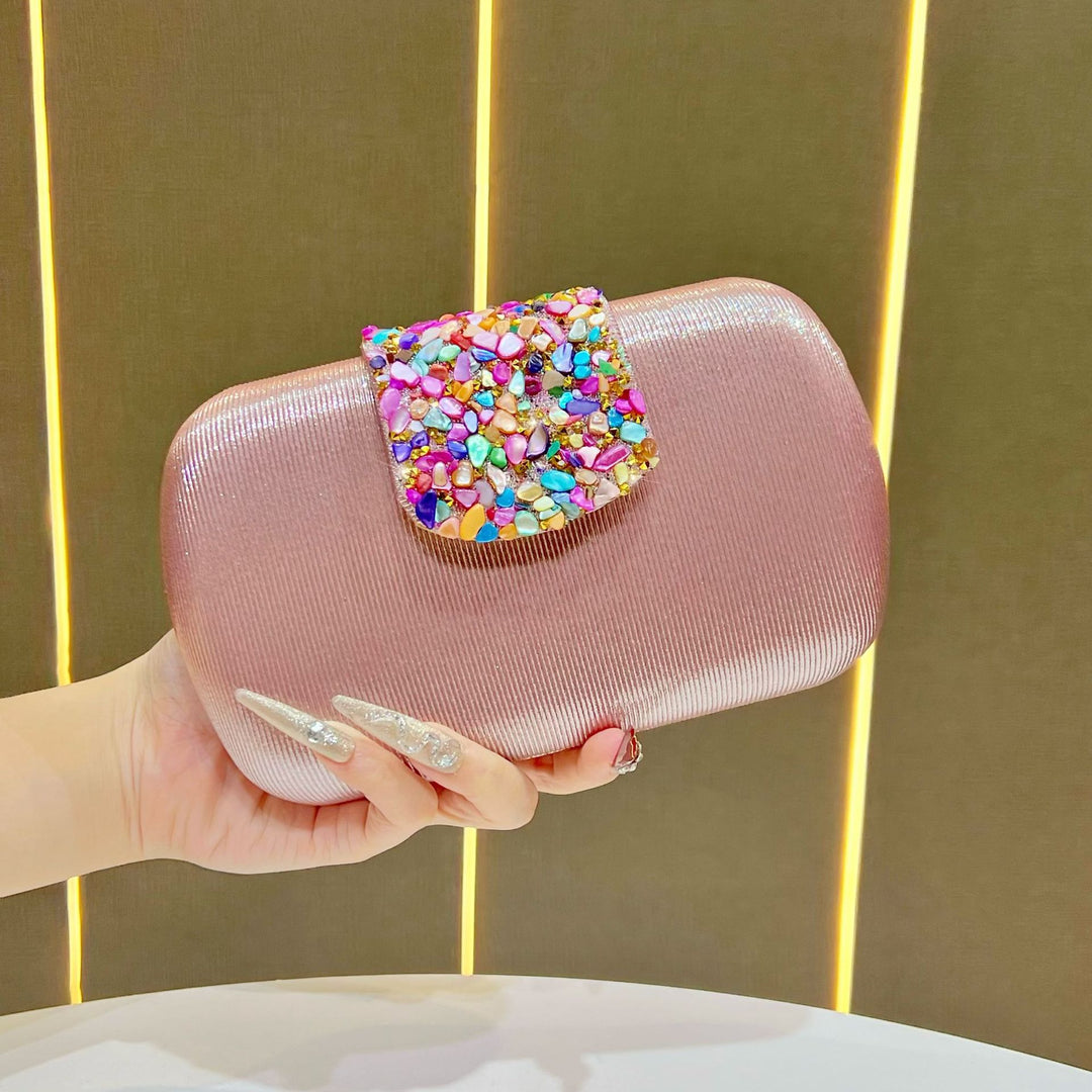 Rhinestone-Decorated Evening Clutch