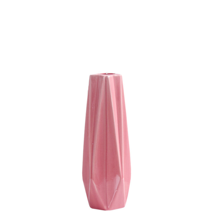 Geometric Faceted Ceramic Flower Vase Kalsten