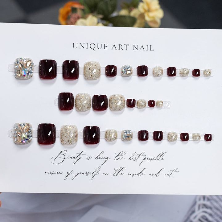 Decorative Rhinestone Toenail Art