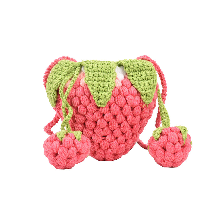 Cute Strawberry-Shaped Crochet Handbag