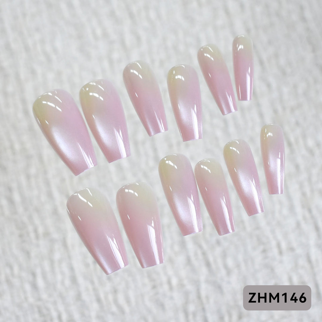 Artistic Press-On Nail Set with Cherry Blossom Design Kalsten