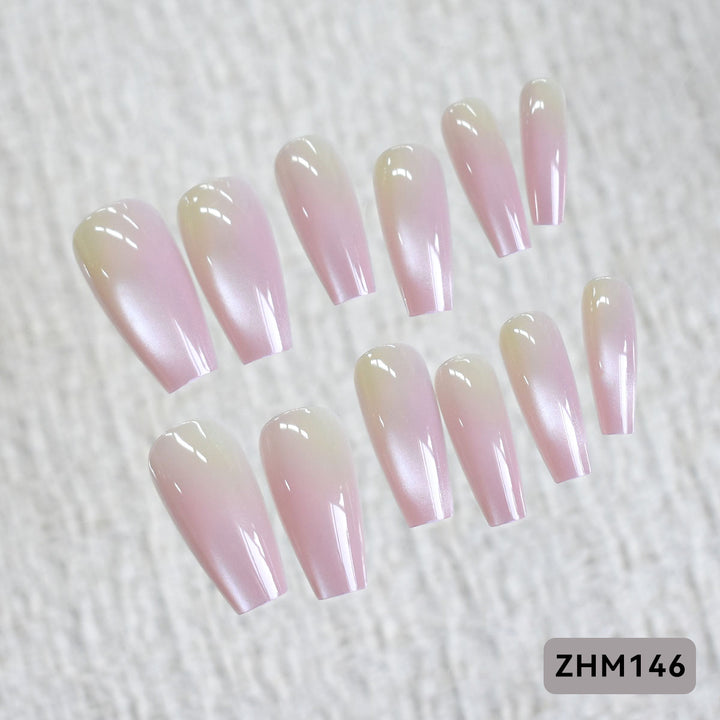 Artistic Press-On Nail Set with Cherry Blossom Design Kalsten