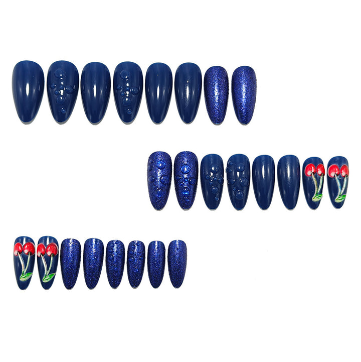 Elegant artificial nails with cherry and water drop design Kalsten