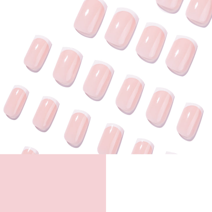 Elegant high-gloss nail art with French design Kalsten