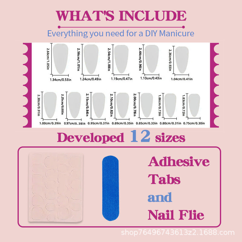 Artificial nail set with floral design and glitter accents Kalsten