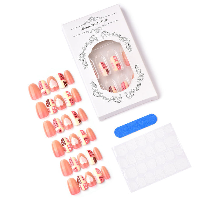 Decorative Hearts & Patterns Press-On Nail Art Set