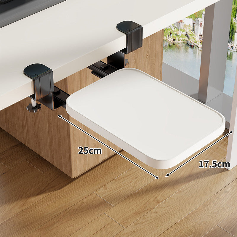 Clamp-Mounted Sliding Ergonomic Woodgrain Keyboard & Mouse Platform
