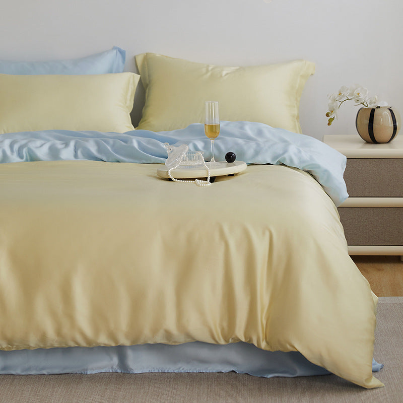 High-quality reversible Mako satin bedding set with a silky-soft touch